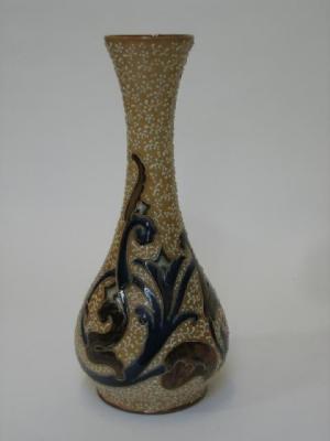 Appraisal: A ROYAL DOULTON STONEWARE VASE by Frank Butler of slender