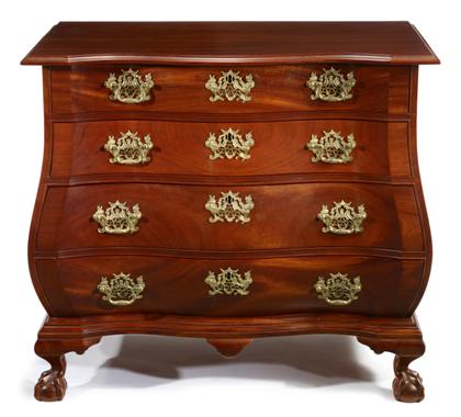 Appraisal: New England Chippendale style mahogany bombe chest robert whitely b