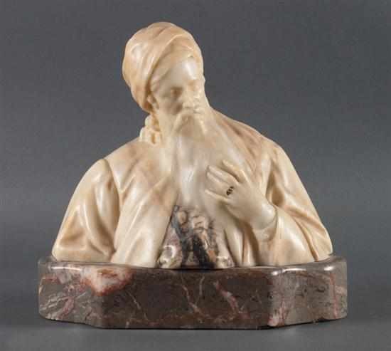 Appraisal: Adolf Jahn German - Nathan the Wise carved alabaster bust