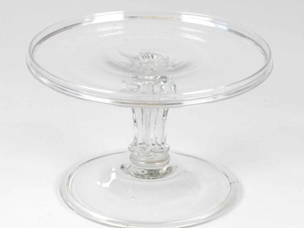 Appraisal: EIGHTEENTH CENTURY GLASS DESSERT TAZZA the circular top with raised