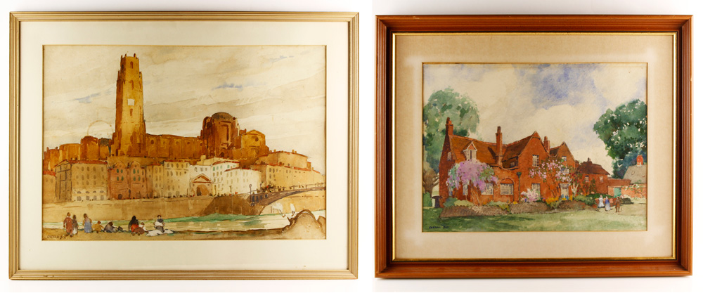 Appraisal: - Bill Two Watercolors Carroll M Bill American - lot