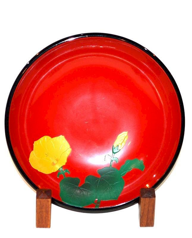 Appraisal: A Japanese Red Lacquer Bowl Okinawa From the Collection of