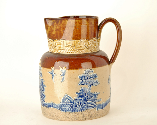 Appraisal: Doulton Lambeth Pitcher with Asian design H