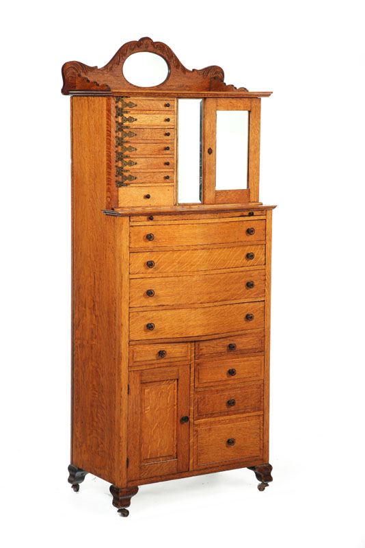 Appraisal: GOLDEN OAK ERA DENTAL CABINET American early th century Quarter