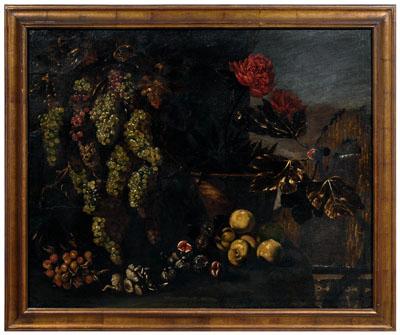 Appraisal: th century Spanish painting still life with heavily laden grapevine