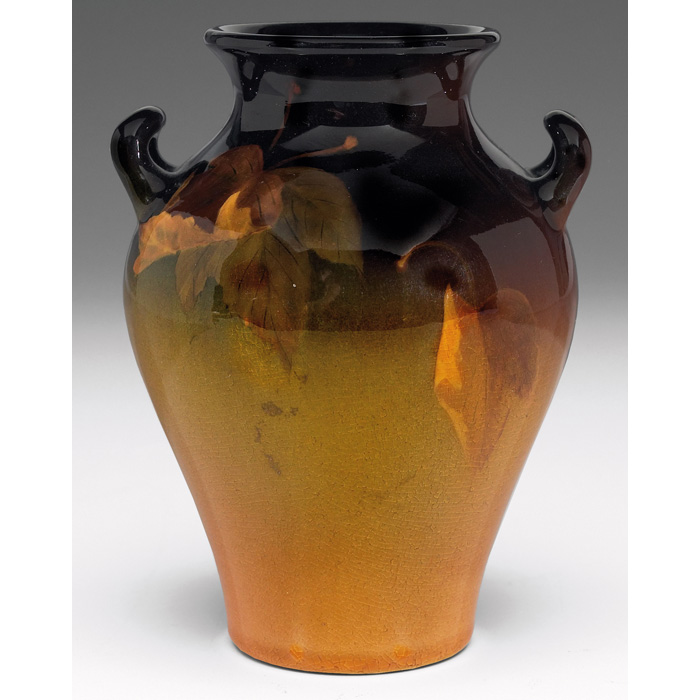 Appraisal: Rookwood vase double handled shape in a Standard glaze with