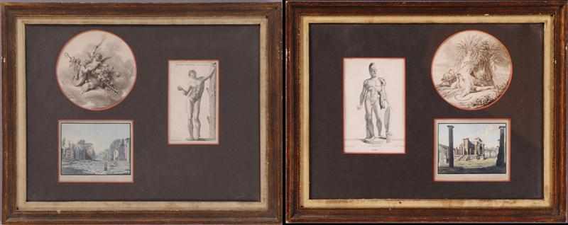 Appraisal: EUROPEAN SCHOOL FRAMED DECORATIVE PRINTS One with depictions of Mars