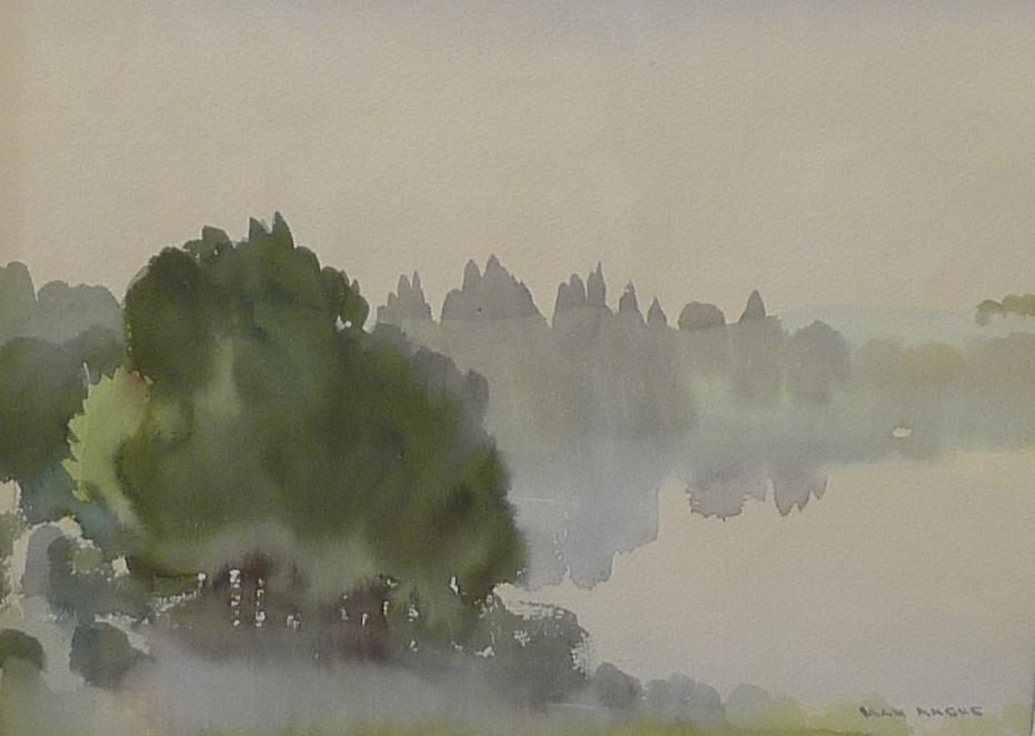 Appraisal: MAX ANGUS LAKE SCENE WATERCOLOUR X CM MAX ANGUS LAKE