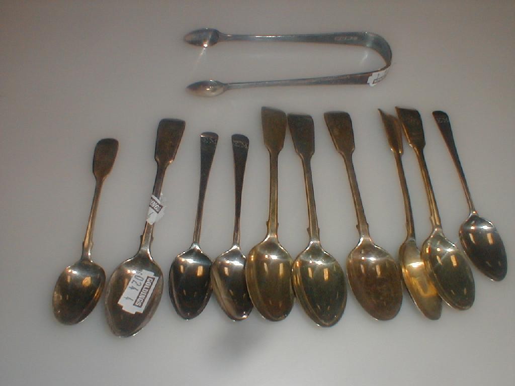 Appraisal: A small quantity of silver teaspoons and sugar bows various