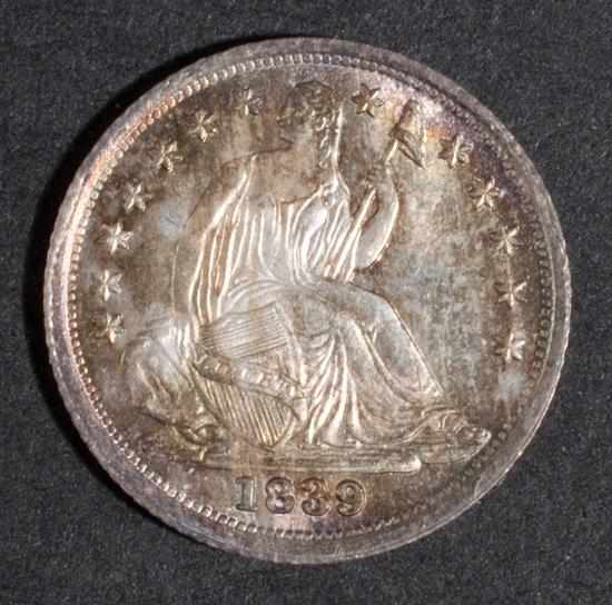 Appraisal: United States seated Liberty type silver half dime MS- with