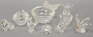 Appraisal: Group of eight Swarovski pieces including rooster squirrel turtle chicken