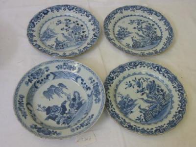 Appraisal: A SET OF THREE CHINESE PORCELAIN PLATES blue painted with