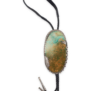 Appraisal: Erma Frances Din th century Sterling Silver and Turquoise Statement