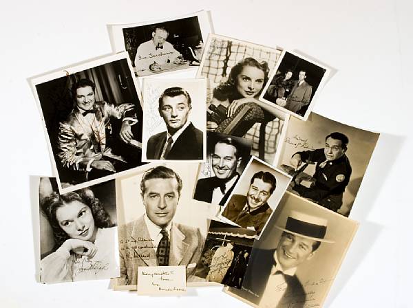 Appraisal: A group of black and white signed photographs of movie