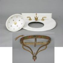 Appraisal: Sherle Wagner Decorator Sink Napoleonic style sink set includes basin