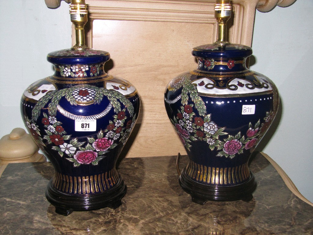 Appraisal: Pair of porcelain table lamps