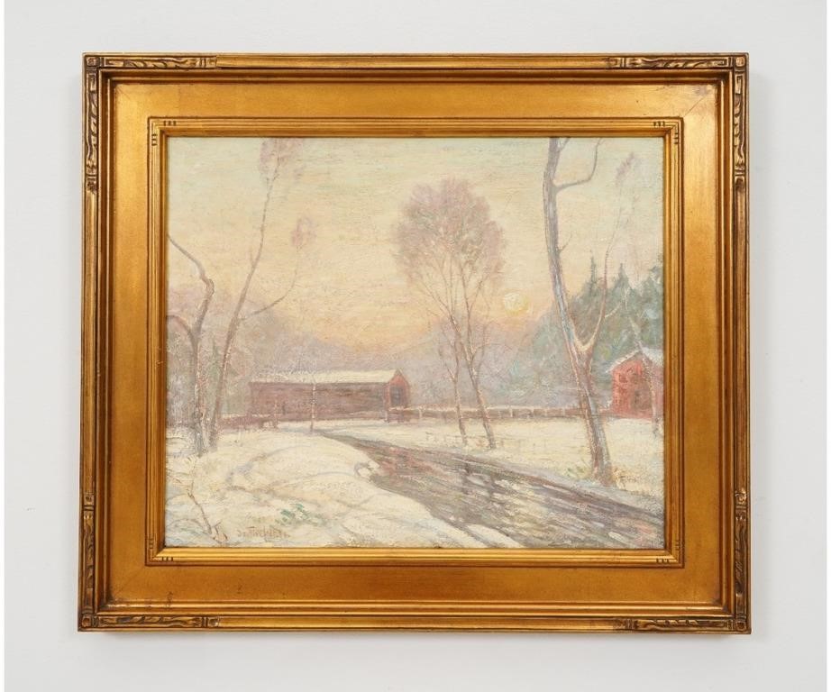 Appraisal: Bela de Tirefort NY FL Austria oil on canvas winter