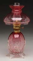 Appraisal: SCARCE CRANBERRY MINI LAMP S - Light cranberry with optic