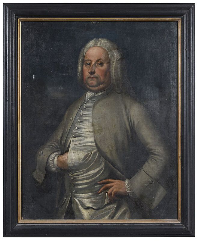 Appraisal: British School Portrait th century Gentleman in Gray Coat and