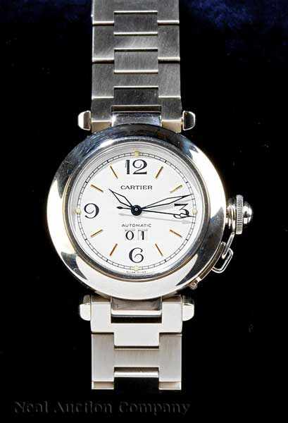 Appraisal: A Cartier Stainless Steel Man's Pasha Date Watch with Authorized