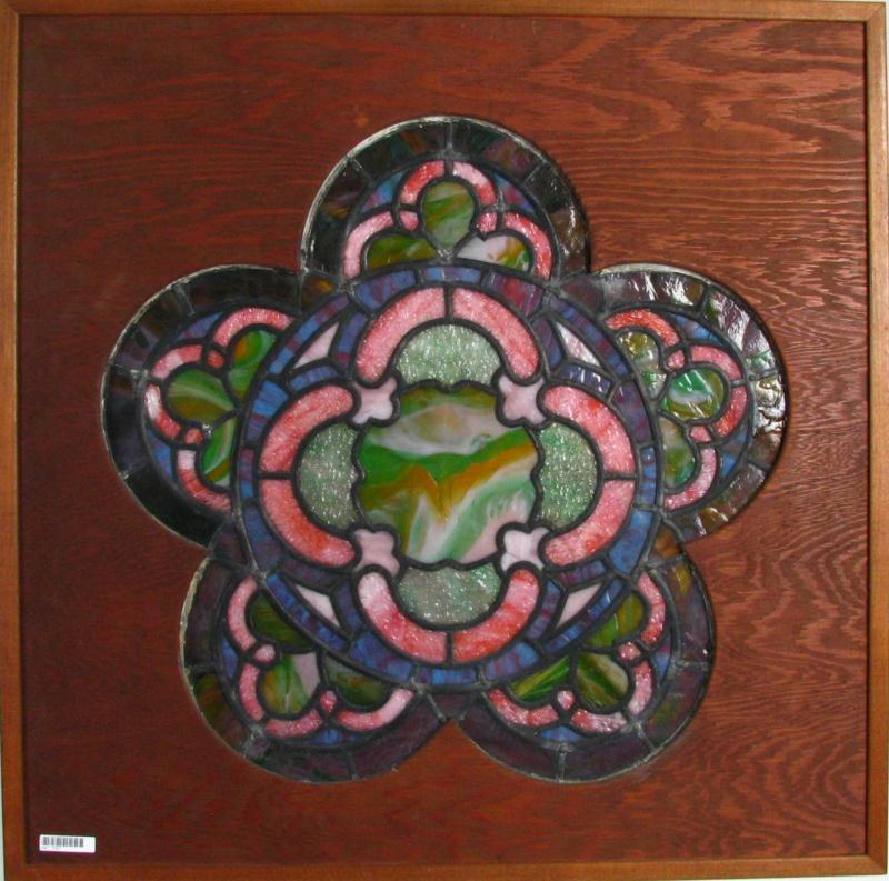 Appraisal: Attributed to Tiffany Studios leaded glass rosette window fragment from