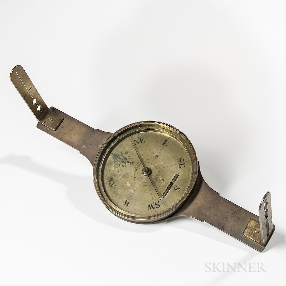 Appraisal: William Davenport Surveyor's Compass William Davenport Surveyor's Compass Philadelphia Pennsylvania