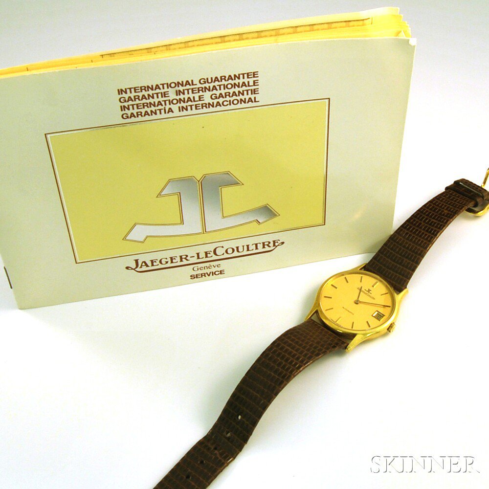 Appraisal: Gentleman's Jaeger-LeCoultre Wristwatch with gold-tone dial baton numeral indicators date