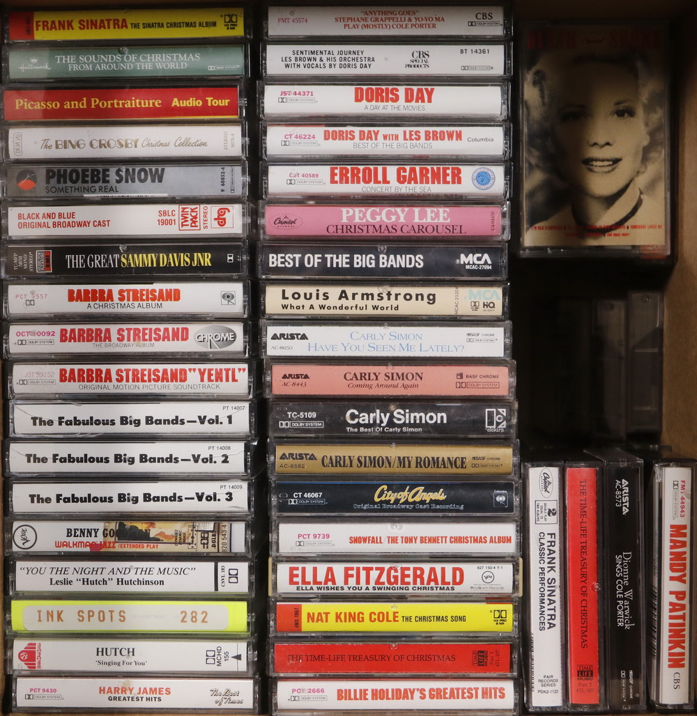 Appraisal: MUSIC CASSETTE TAPES Box Lot of Vintage Cassette Tapes most