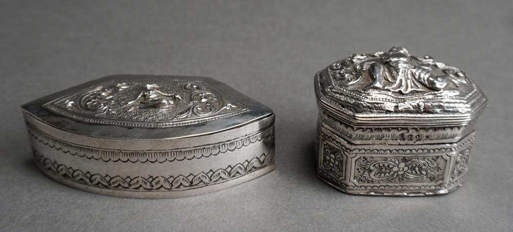 Appraisal: Two Southeast Asian Silver Betel Boxes ozt