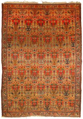 Appraisal: Finely woven Malayer rug repeating rows with urn of flowers