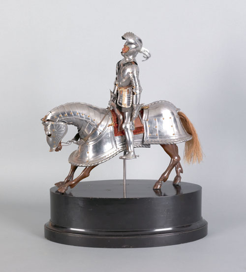 Appraisal: Mixed metal and carved articulated wood figure of a knight