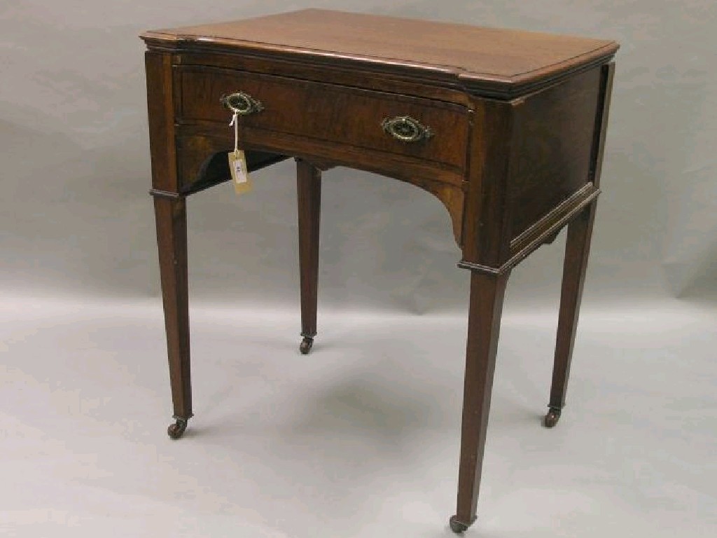 Appraisal: A late Victorian mahogany hall table with single frieze drawer