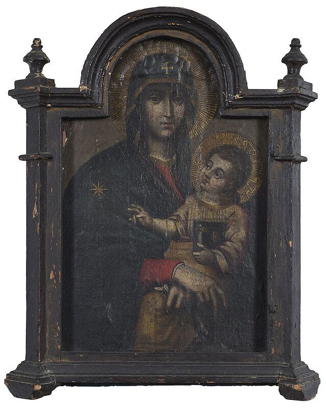 Appraisal: Italian School Icon possibly th century or earlier Madonna Hodegetria