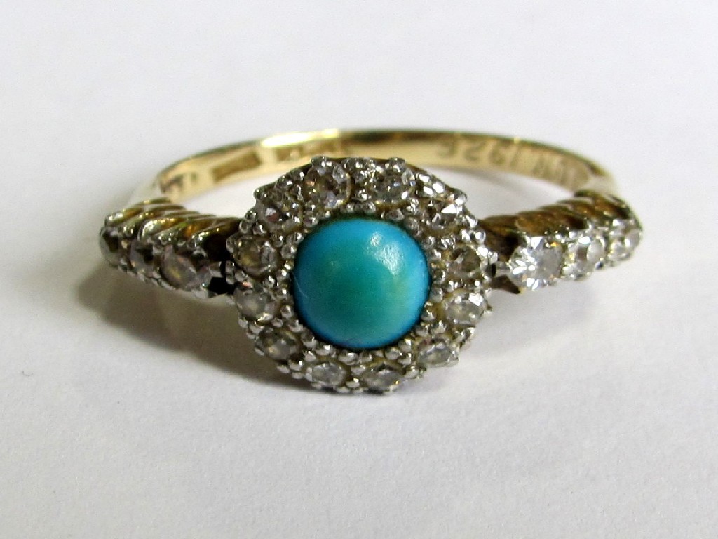 Appraisal: An Edwardian ct gold and platinum diamond and turquoise set