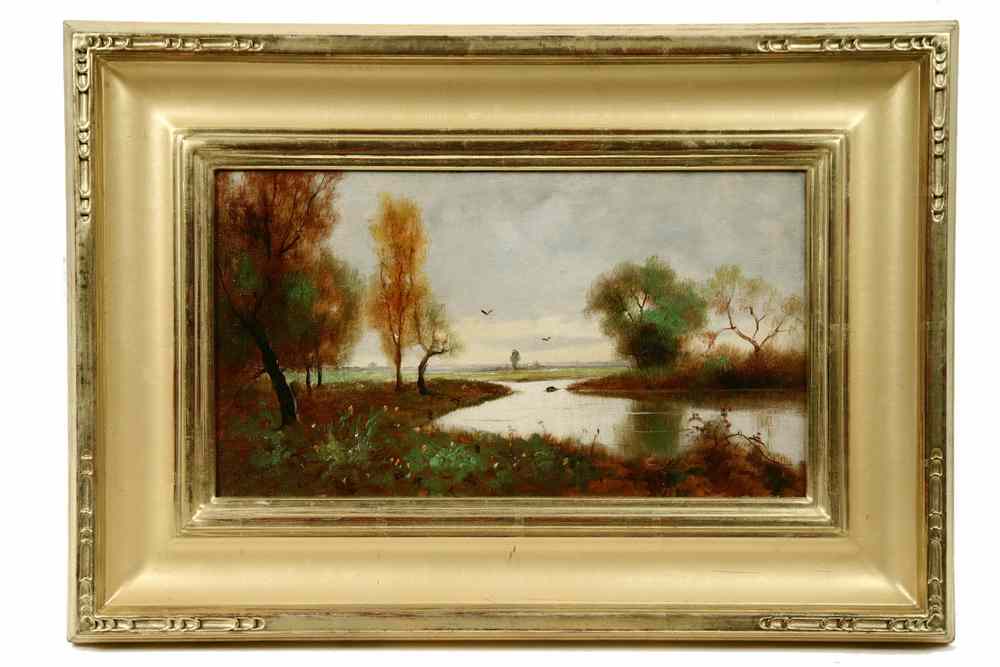 Appraisal: OOC - Autumn River Landscape signed 'S Frank' lower left