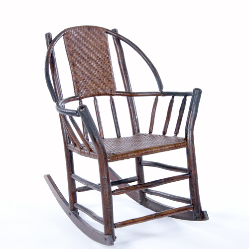 Appraisal: OLD HICKORY Rocker no with a curved back bentwood contstruction