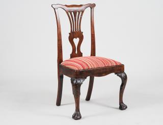 Appraisal: CHIPPENDALE MAHOGANY SIDE CHAIR American Pennsylvania Circa With vase form