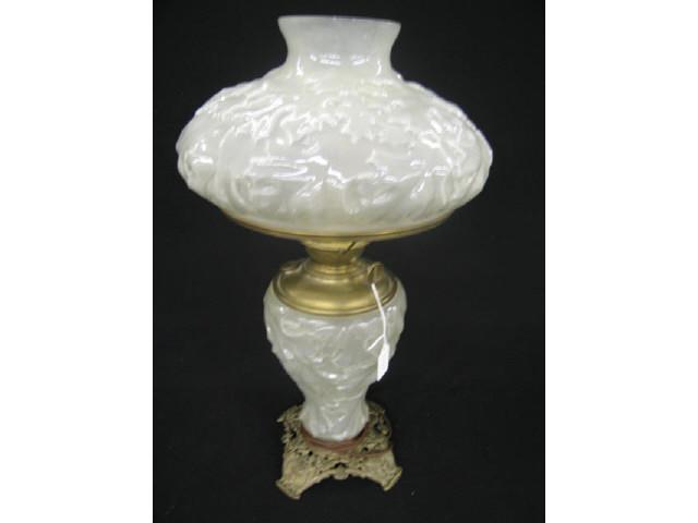 Appraisal: Victorian Glass Success Parlor Lamp attributed to Consolidated tall frosted