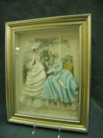 Appraisal: Pair of Framed French Fashion Dress Prints La Mode Illustree