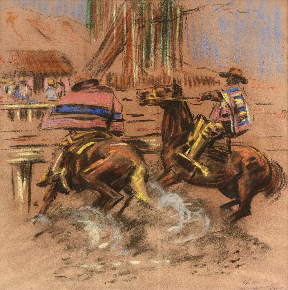 Appraisal: CHARLIE DYE American - A DRAWING Rodeo CHARLIE DYE American