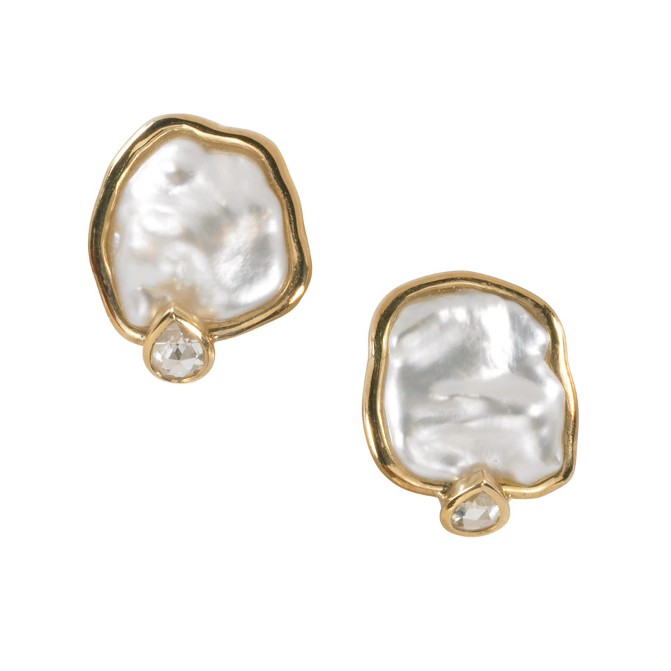 Appraisal: Pair Of k Yellow Gold Earrings each set with a