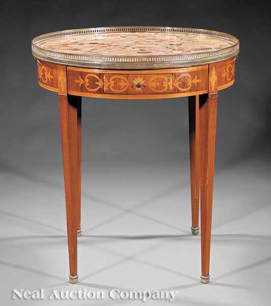 Appraisal: A Fine Antique Louis XVI Inlaid Mahogany Bouillotte Table th