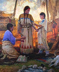 Appraisal: Martin Grelle Present Wedding Preparationsoil on canvas x in