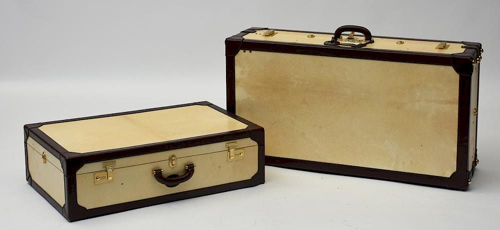 Appraisal: A Italian made Cellerini Firenze steamer trunk along with a