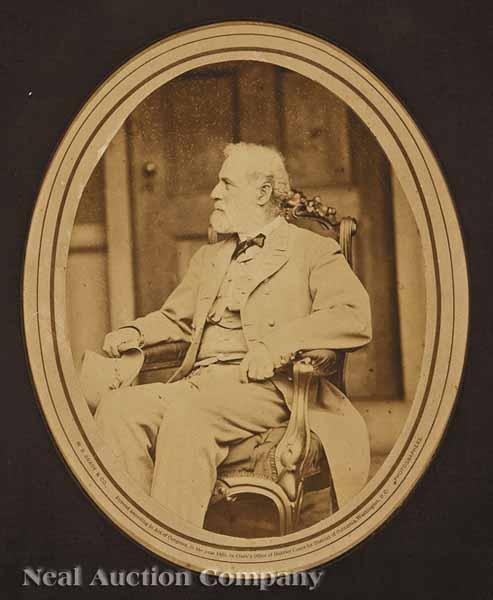 Appraisal: General Robert E Lee large oval format albumen photograph printed