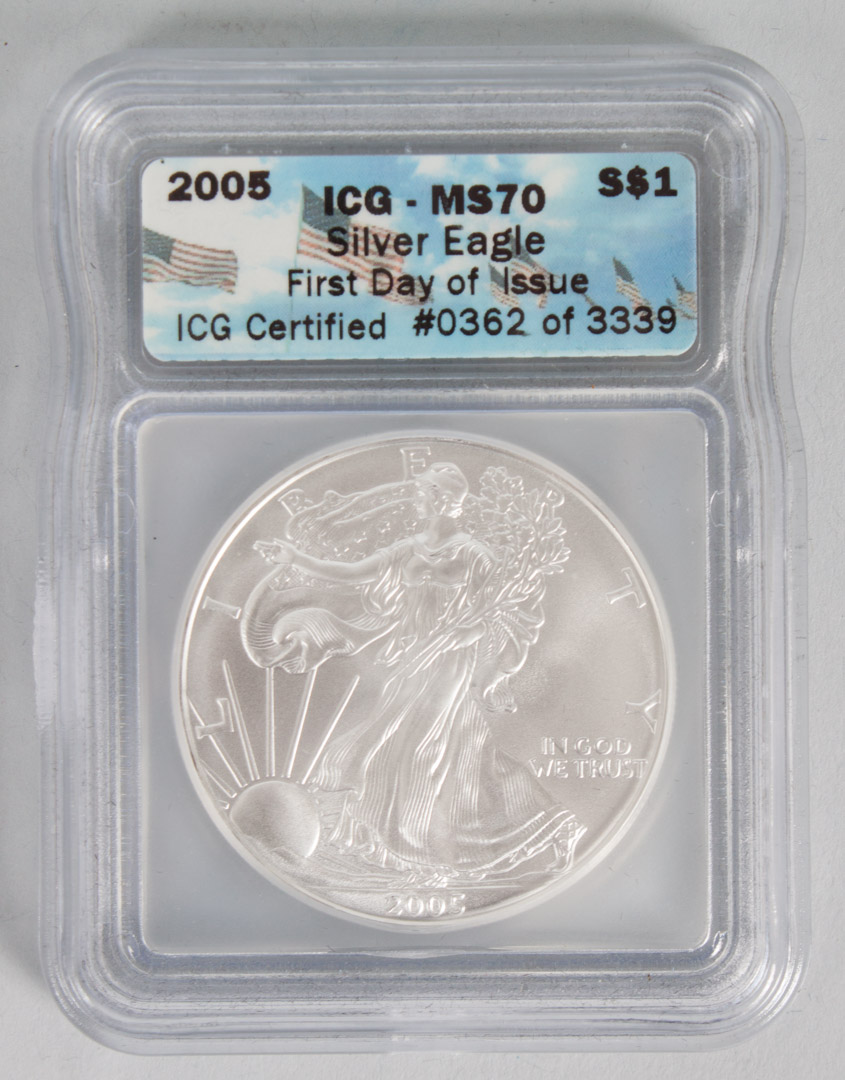 Appraisal: U S Bullion Coin Silver American Eagle graded MS- in