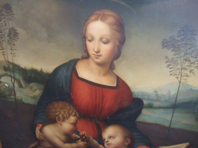 Appraisal: After Raphael Madonna del Cardellino oil on panel cm x