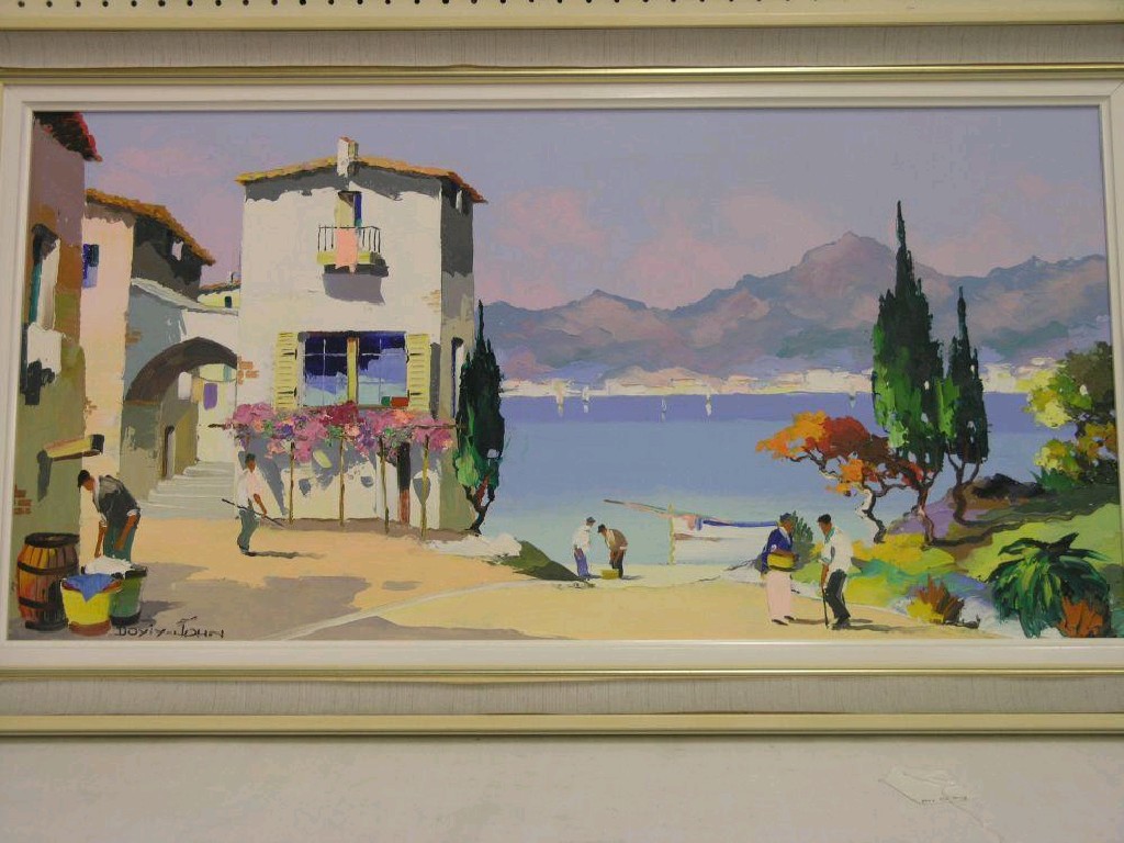 Appraisal: Doyly-John - oil on canvas entitled 'Riviera Sunshine' x in