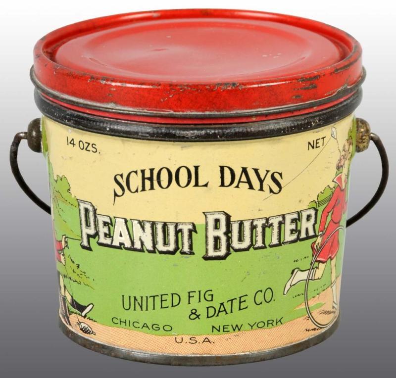 Appraisal: School Days Peanut Butter Pail Description Manufactured by United Fig