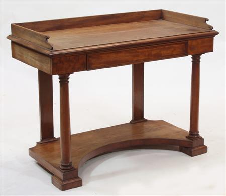 Appraisal: A th century mahogany hall table the three quarter gallery